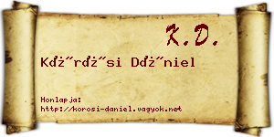 Kőrösi Dániel névjegykártya