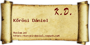 Kőrösi Dániel névjegykártya