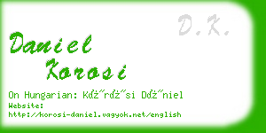 daniel korosi business card
